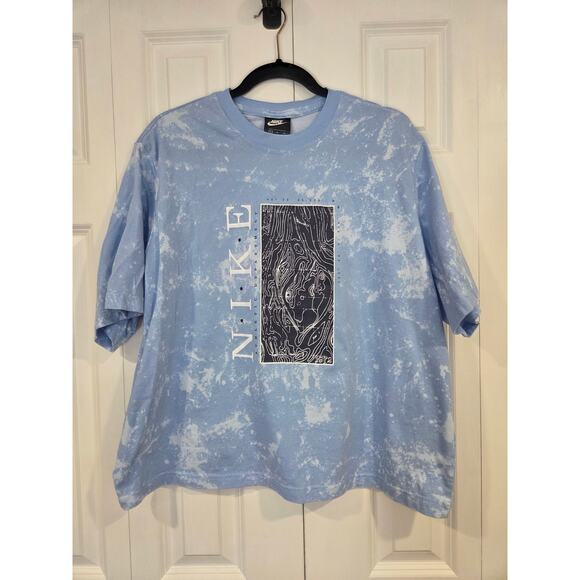 Nike Blue USA Topography Boxy Crop XL Tee - Picture 1 of 6